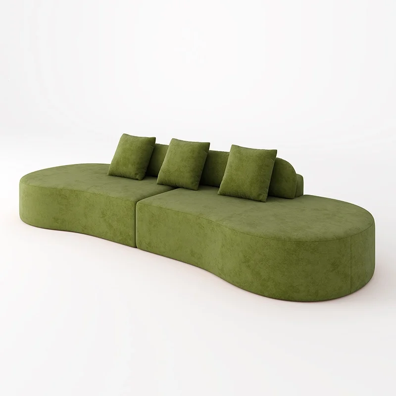 

#Curved Sectional Sofa Set for Small Apartments Vacuum Compression Roll-Up Integrated Pure Sponge Fabric Rest for Living Room