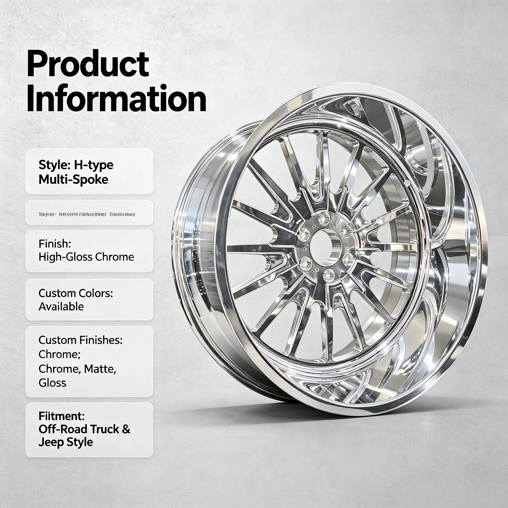 New Polished Deep Lip KG1 Victor Chrome Forged Mesh Design Aluminium Alloy Truck Wheel 21