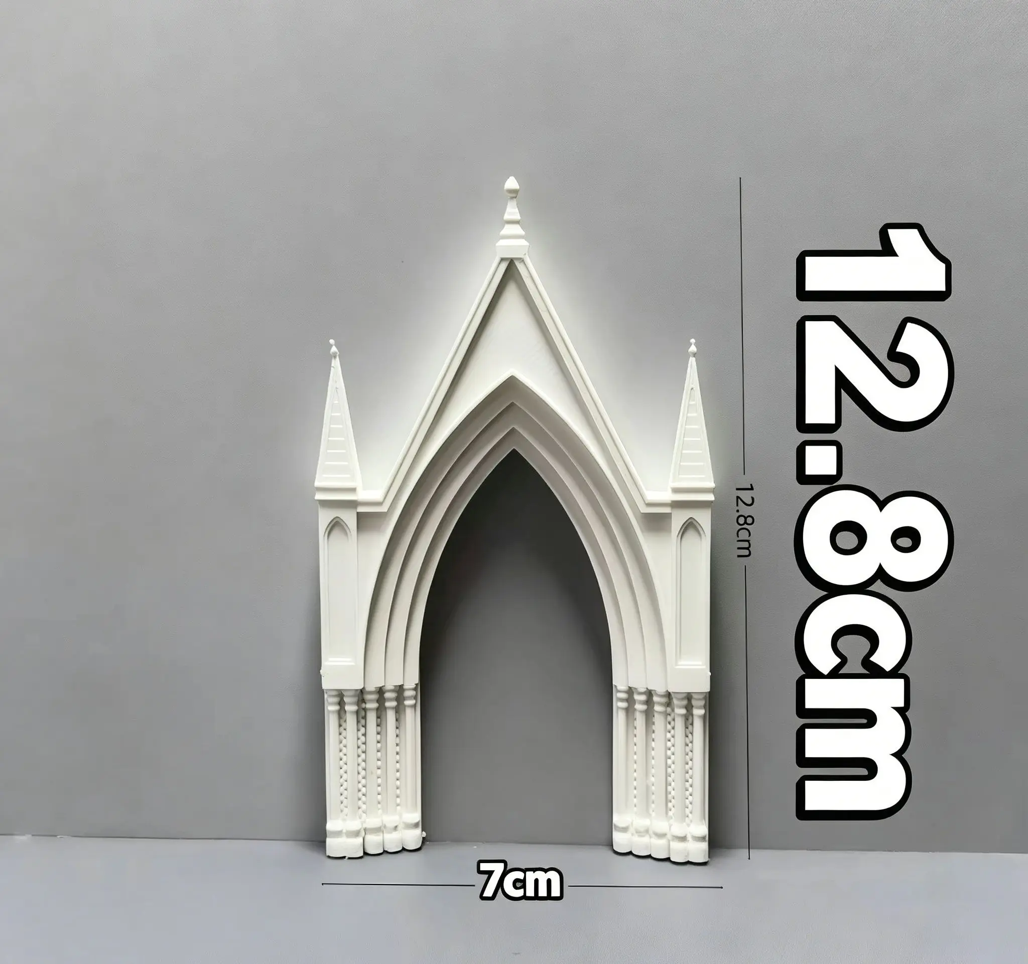 1:24 1/25 Scale Miniature Plastic Gothic Arched Door Frame - Dollhouse Window Backdrop for Anime Figure Diorama Scene Decor