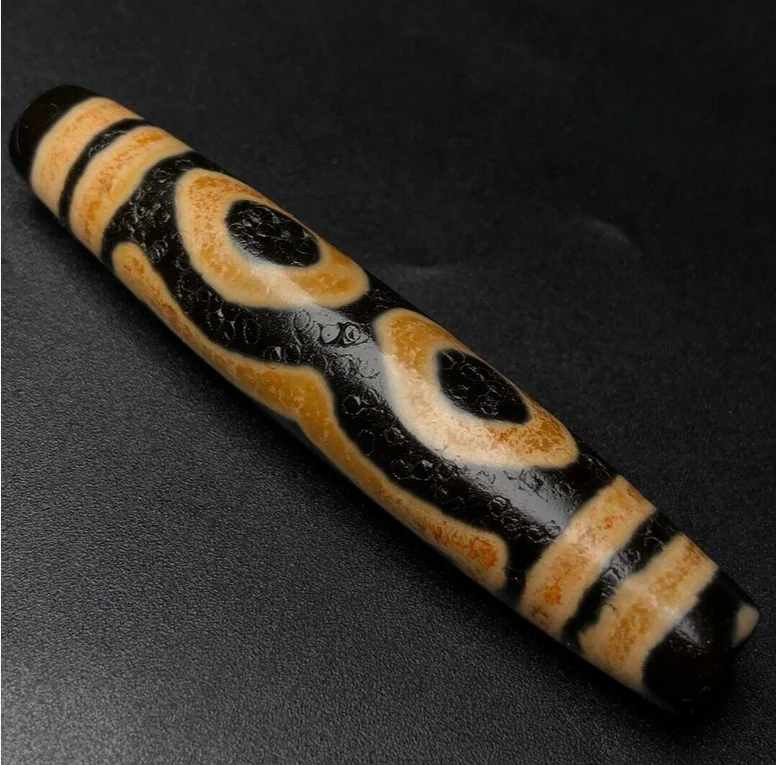 Ancient Tibetan DZI Beads Old Agate Rare 3 Eye Totem Talisman Pendant 71×14mm