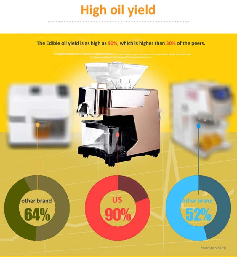 Mini presse à huile de cacahuètes en acier inoxydable, à usage domestique, extracteur d'huile de tournesol/amande/soja chaud et froid
