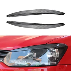 Car Head Light Lamp Eyebrow Eyelid ABS Cover Trims Glossy Black for VW Polo Mk5 6R 6C 2010 2011 2012 2013 2014 2015 2016 2017