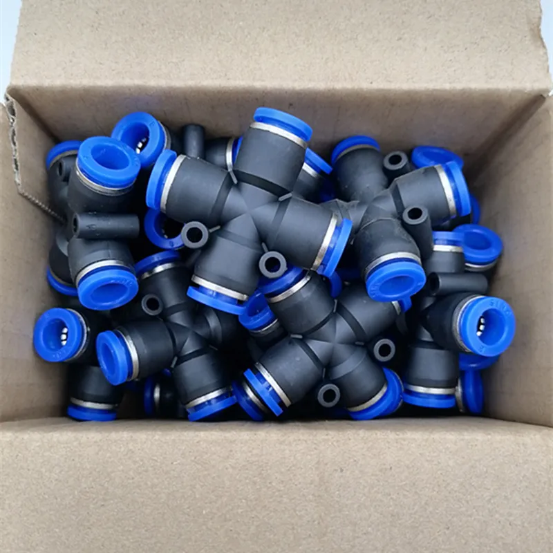 100pcs/lot Pneumatic fittings PZA-8 PZA-4 PZA-6 PZA-10 PZA-12 four Way Cross pneumatic pipe fitting 6mm 8mm 10mm 4mm