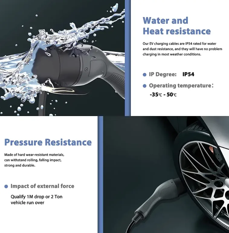 Cabo de carregamento EV de alta qualidade para cabo de carregamento rápido híbrido de plugue de carro de veículo elétrico tipo 2