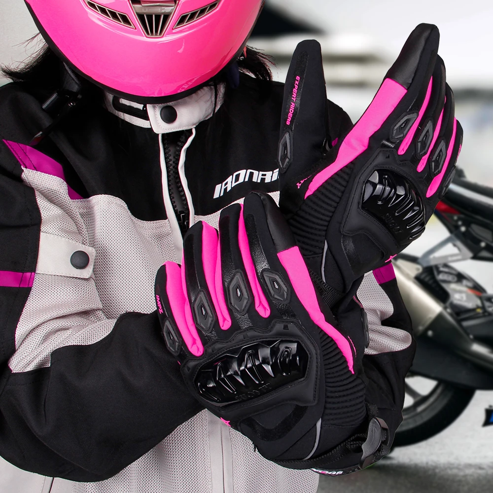 النساء الشتاء الدافئة دراجة نارية قفازات مكافحة السقوط ومضادة للتصادم على الطرق الوعرة دراجة نارية قفازات قيادة شاشة تعمل باللمس قفاز مقاوم للماء #6