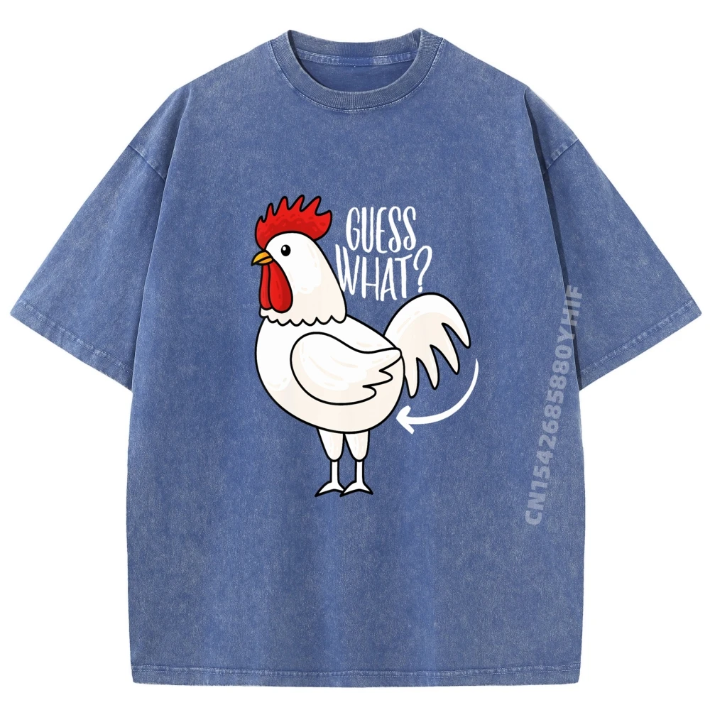 تخمين ما دجاج بعقب مضحك الدجاج نكتة الأبيض تي شيرت ملابس رجالية خمر غسلها قميص رجالي الجرافيك الملابس