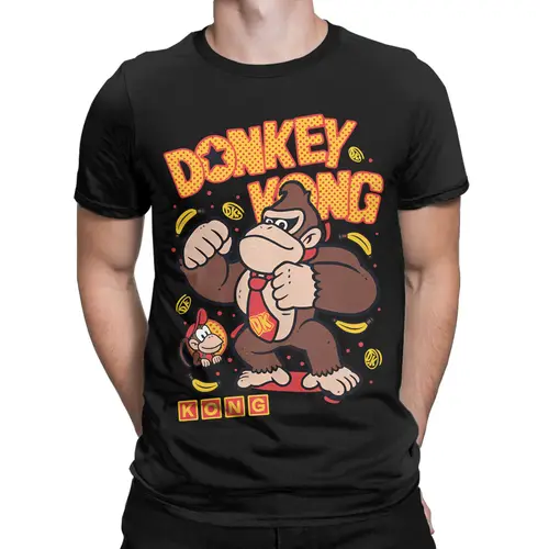 Imagen 2 del producto Camiseta para hombre y mujer, camisetas de juego Arcade Donkey Kong, camisetas de moda de verano Y2K, ropa informal de algodón, regalo de cumpleaños