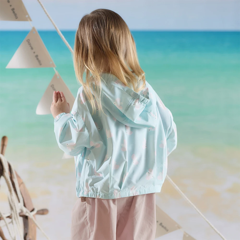 Dave Bella Children Casual Jackets Boys Girls' Summer Sunproof Coats Beach Hoodie Printed Outerwear Cool Kids Clothing DB2261189