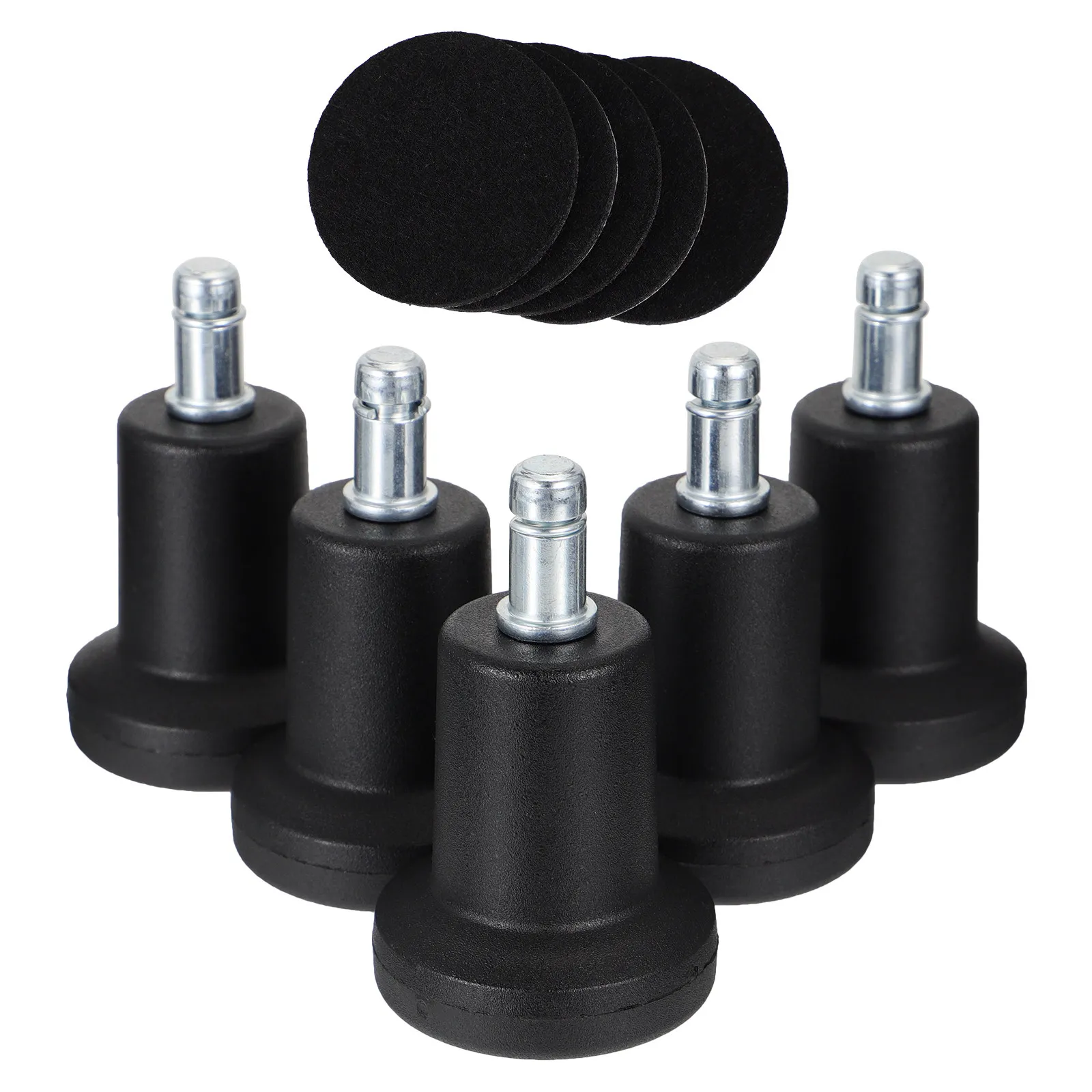5Pcs Chair Fixed Casters Nonslip Shockproof Floor Safe Quiet Office Chair Wheels for Carpet Hardwood Use Computer Task Stools