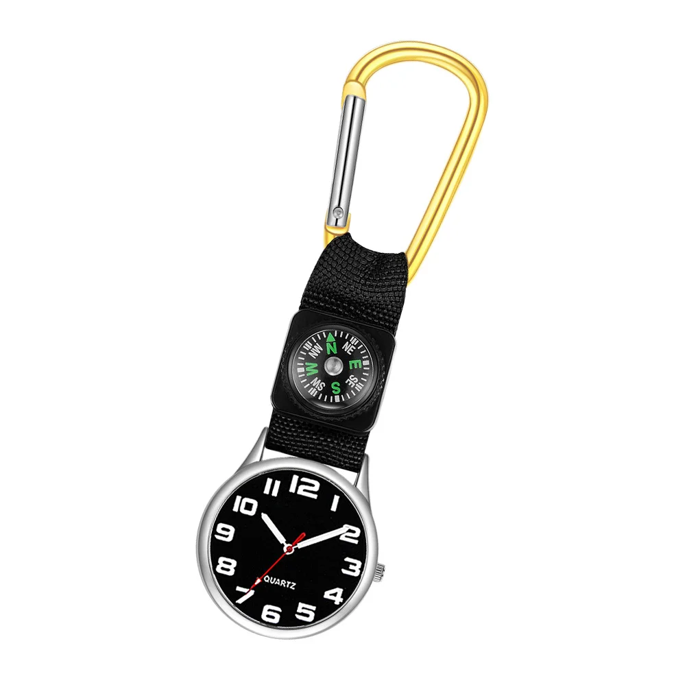 Reloj de enfermera de montañismo, reloj de bolsillo Simple amarillo de doble uso para deportes al aire libre, reloj de moda para personal médico