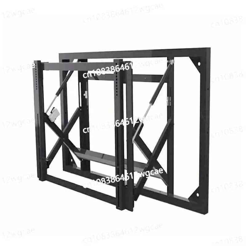 46 49 55 inch TV wall hydraulic front maintenance vertical screen bracket hanging embedded telescopic TV frame