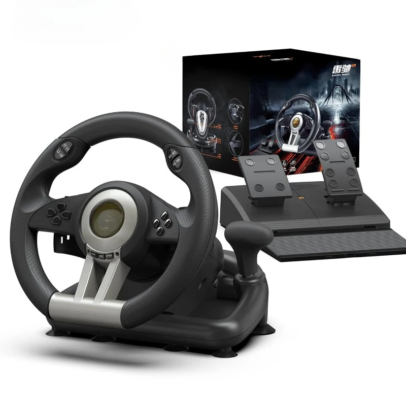 Racing Wheel - Gaming Steering Wheel for PC, V3II 180 Degree Driving Wheel Volante PC Universal Usb Car Racing with Pedal