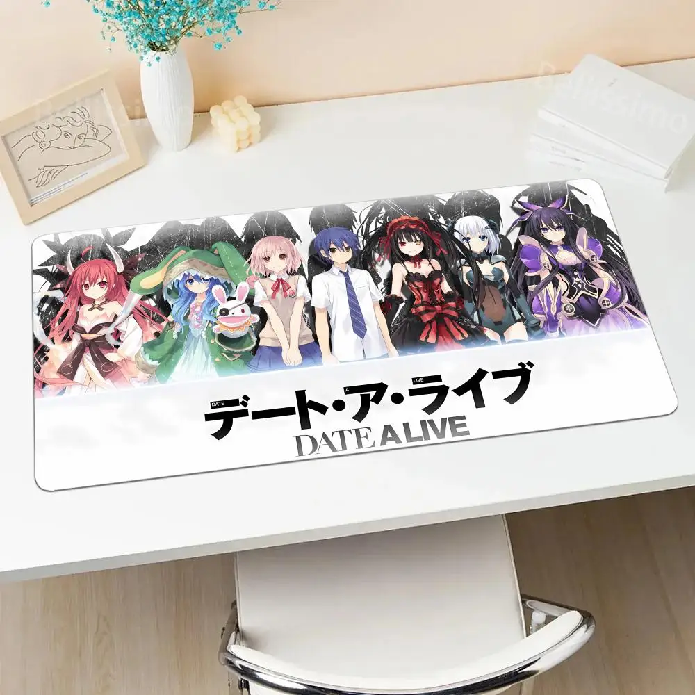 D_date A L_live Mouse Pad Anime Tokisaki Kurumi Kawaii Cute Edge Lock Rubber Deskmat E-sports Keyboard Accessories 4mm Thicking