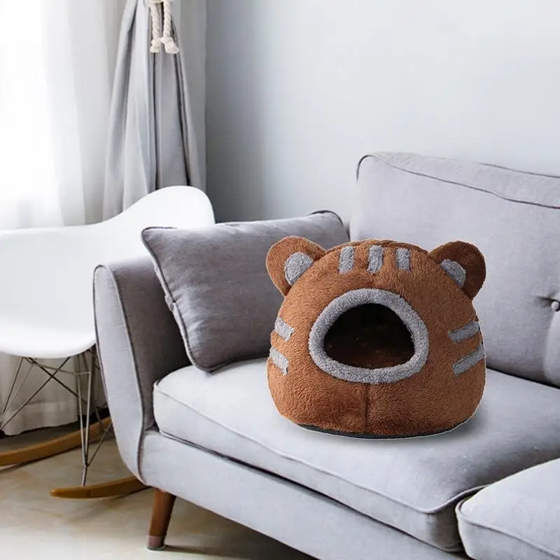 

Cat House Bed Pet Nesting Bed Puppy Sleeping House Pet Supplies Cute Bear Head Design Indoor Cats Beds For Living Room Bedroom