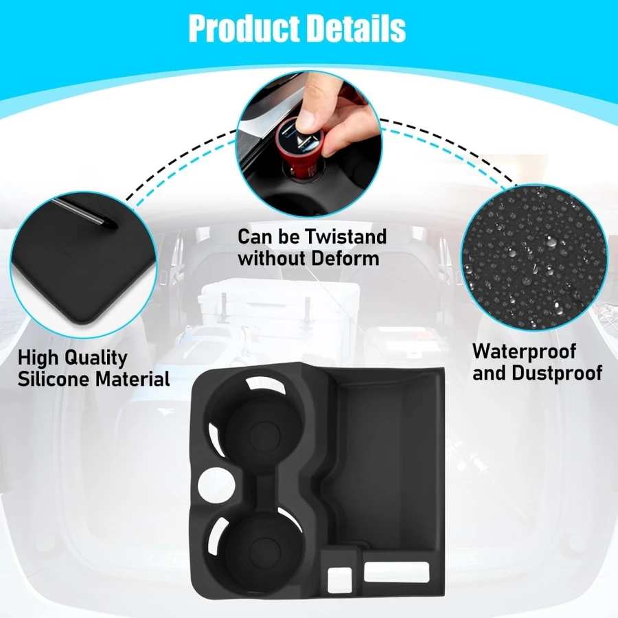 Silicone Anti Slip Cup Holder For BMW IX3 X3 X4 & 3/4 Series I3 I4 2020-2024 With Storage Tray Cover Mat Accessories