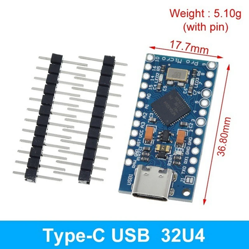 Development Board Metal Development Board TYPE-C Interface Atmega32u4 Self USB Updater 5V/16M Microcontroller
