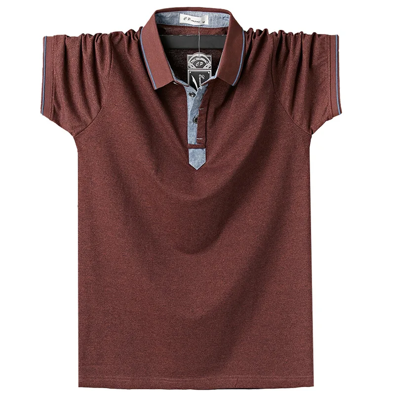 

Men Short Sleeve Polo Shirt Summer Cotton Business Casual Male Lapel Collar Plus Size Tops Men's Workout Solid Loose Tee
