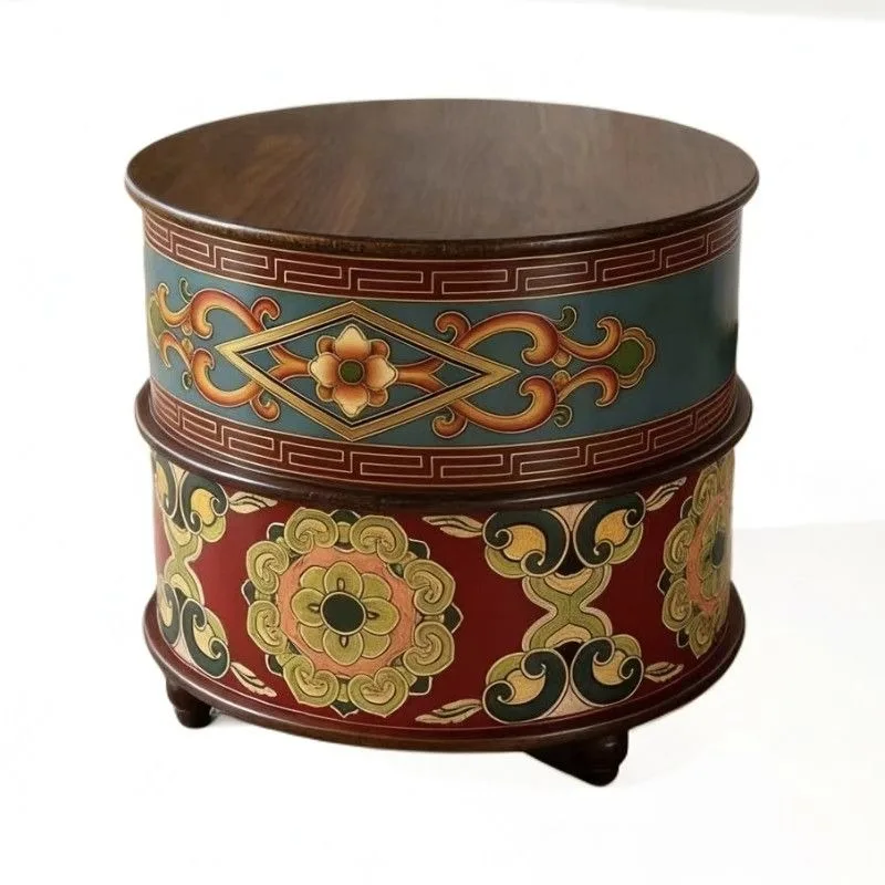 

Retro Tibetan ethnic style side table, corner table, painted coffee table