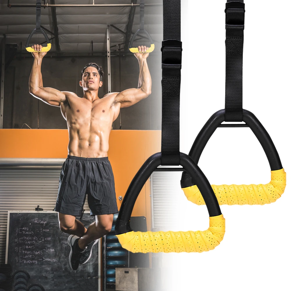 

Gymnastic Rings with Adjustable Straps Gym Rings Pull Up Exercise Rings for Chlidren Adult Home Workouts Strength Training