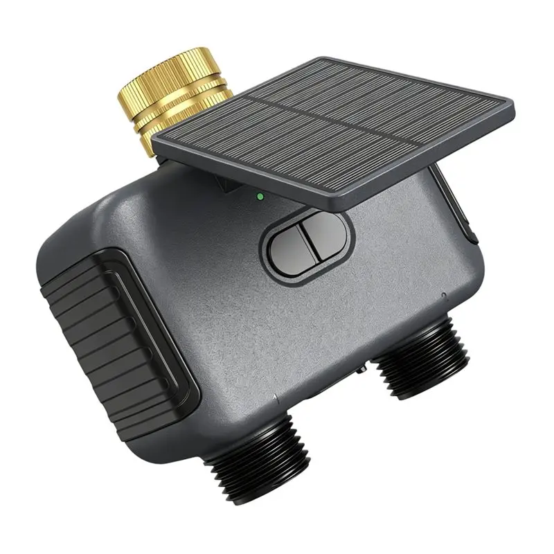 AA84 Outdoor WIFI Solar Irrigation Timer IPX6 Waterproof Automatic Water Timer 2 Outlets System