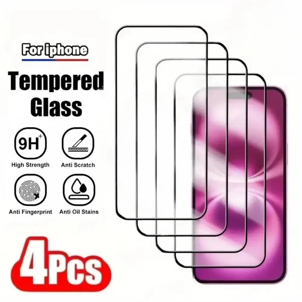 

Защитная пленка для экрана с полным покрытием, 4-1 шт., для 17/16/15/14/13 Pro Max/17 Air, совместимая с Iphone 12/11 Pro/16E/15 Plus/X/XR