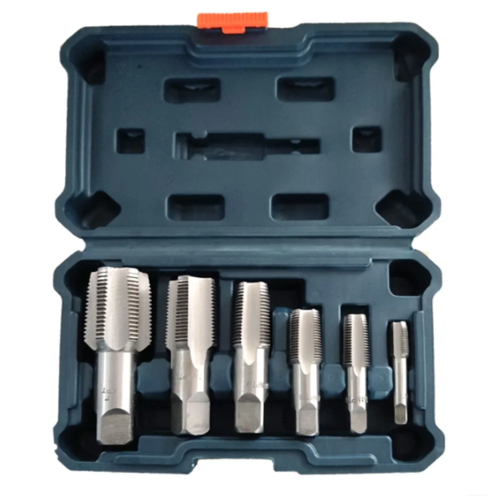 5/6PCS NPT Pipe Tap Set Precision Carbon Steel Hand Threading Tool for Motorcycle Service Clean Accurate Threads
