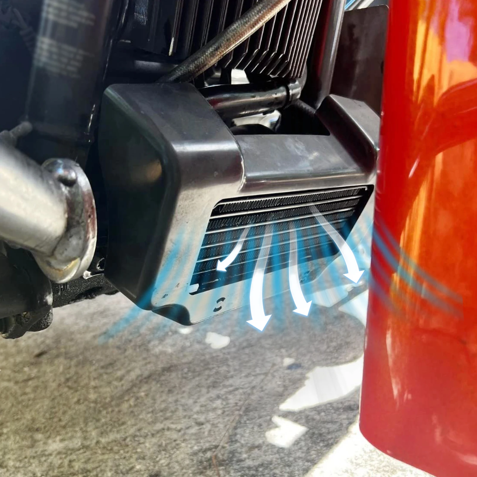 Motorcycle Oil Cooler Cover Water Tank Radiator For Harley Touring Road Glide Street Electra Glide Road King FLHRXS FLHR FLTRXS
