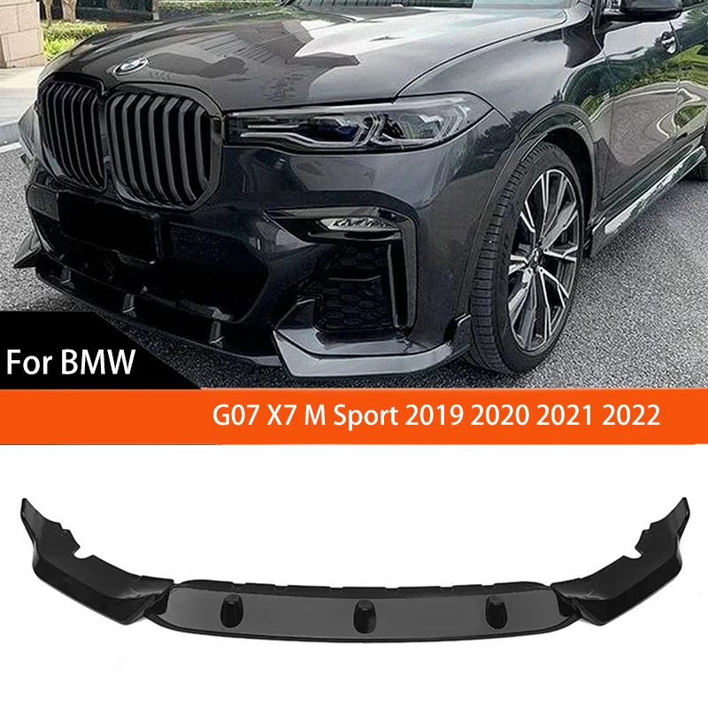 

3PCS Front Bumper Lip Spoiler Diffuser Splitters For BMW G07 X7 M Sport 2019 2020 2021 2022 Body Kit Aprons Cover Guard Trim