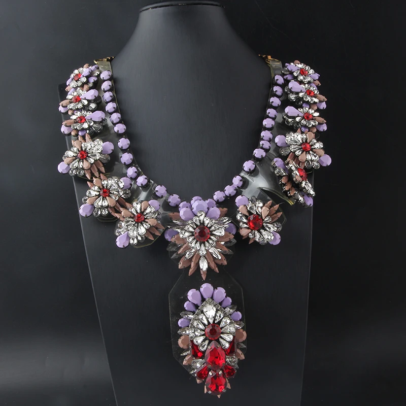 Sales Shourouk Vintage High Qulity Fashion Necklaces Choker Statement Necklace Pendant Flower Crystal Women Luxury Jelwery 322