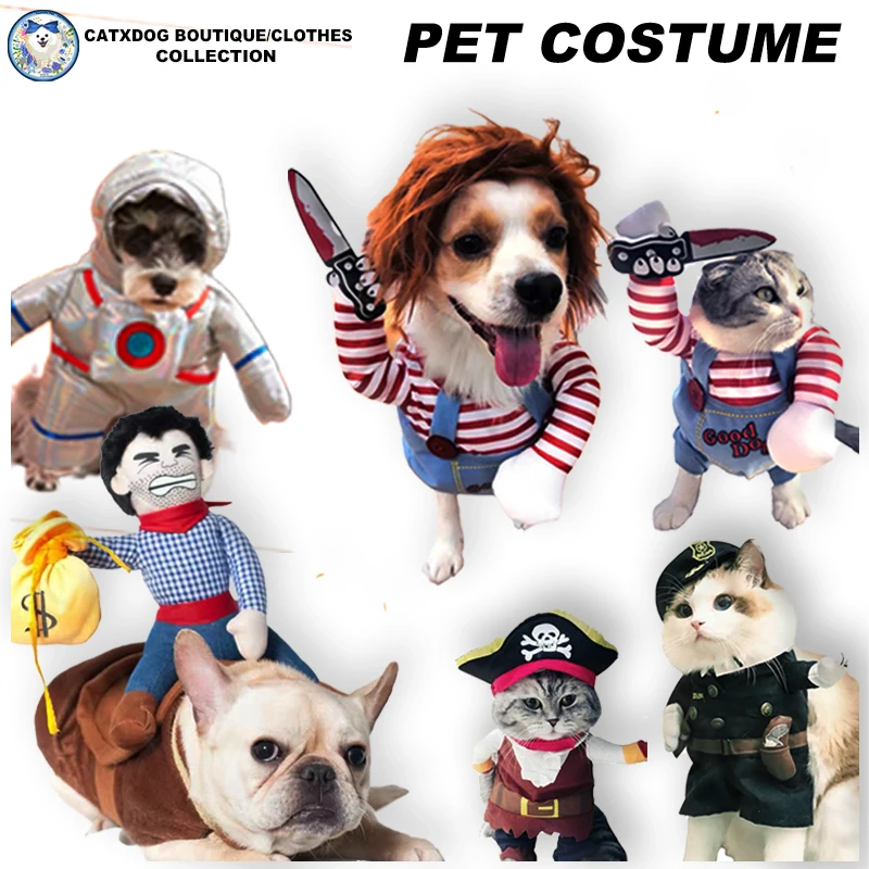 cartoon pet cowboy Costume for cat dog costume for small Pomeranian cat funny costume toy poodle dog clothes Raya outfit