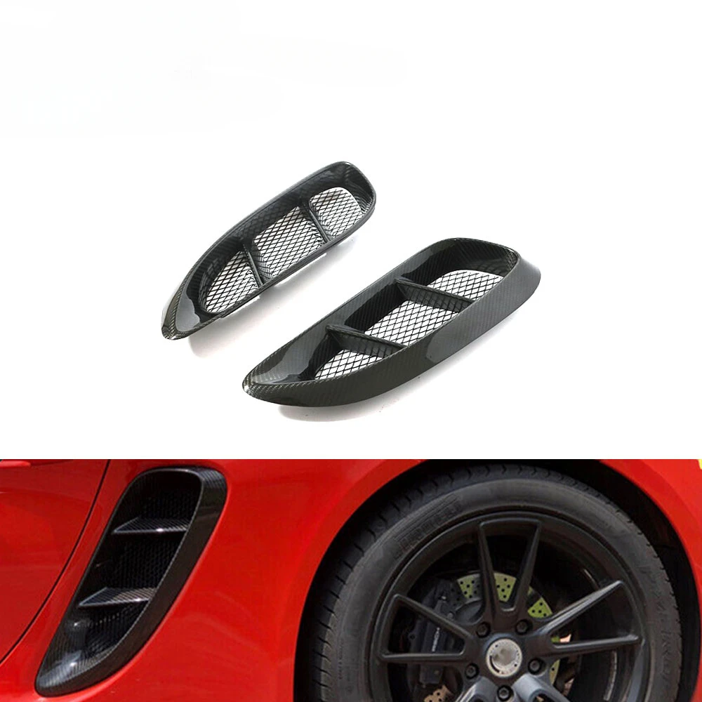 For Porsche 718 Boxster Cayman Carbon Fiber Side Air Scoop Vents Intake Cover 2016 - 2018