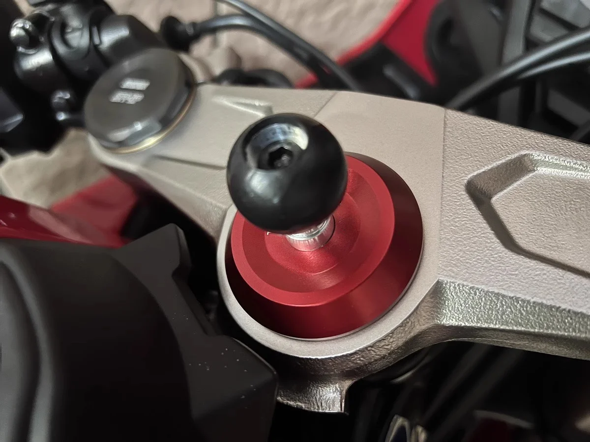 Aluminum Base Rubber Motorcycle  Mount Black Fork Stem Base with Ball Head for HONDA NEW CBR650R CB650R CBR650F CBR500R CBR400R