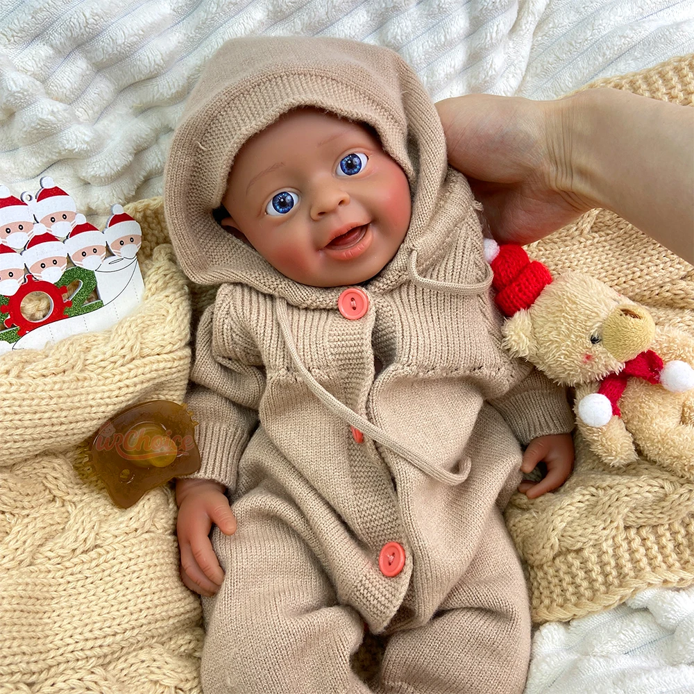 18Inch Full Solid Silicone Reborn Doll Bebê Reborn De Silicone Sólido Soft Silicone Washable Reborn Doll Birthday Christmas Gift