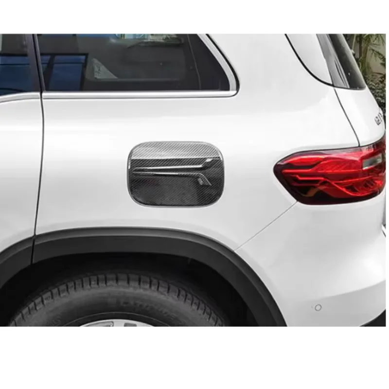 Carbon Fiber Fuel Tank Filler Frame Exterior Protector Cover Trims Fit For Mercedes-Benz GLA 2020 2021 Accessories