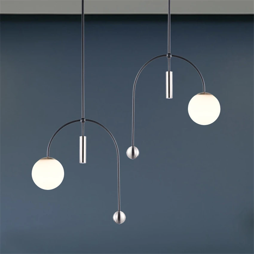 

Nordic Simple Glass Ball Pendant Lamps Restaurant Bar Living Room Bedroom Cloakroom Interior Furniture Home Decor Pendant Lights