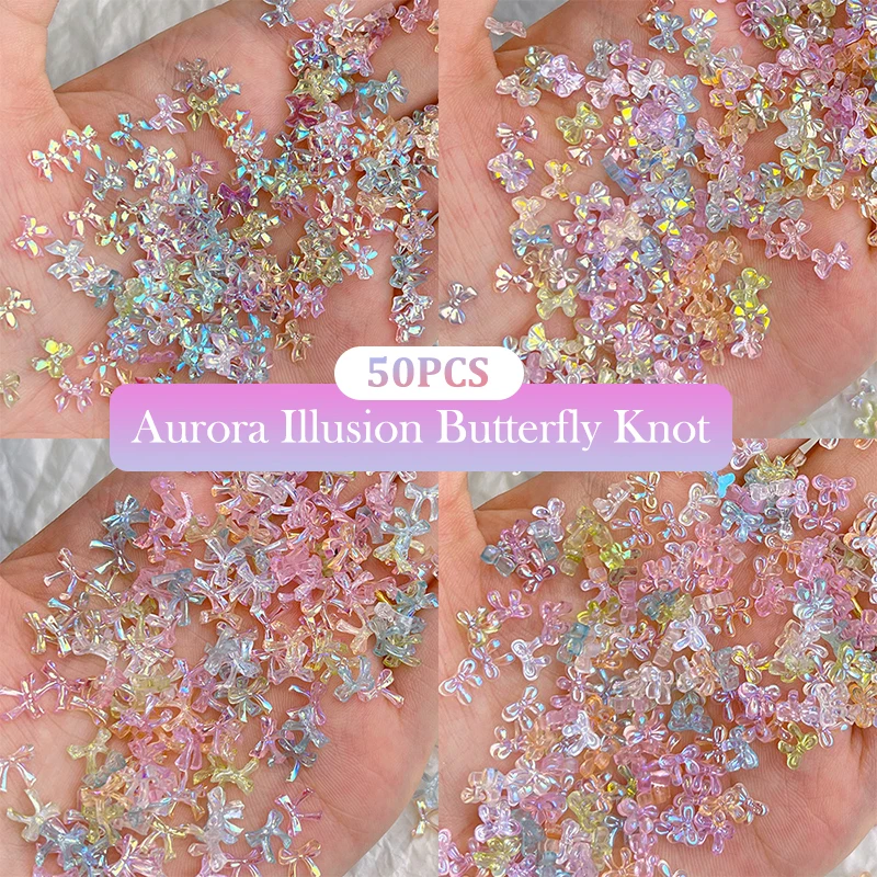 50 قطعة القوس الملونة مسمار الفن ملحق الوهمي AB اللون الراتنج الشريط الانحناء عمليات تجميل الأظافر الديكور سحر #2