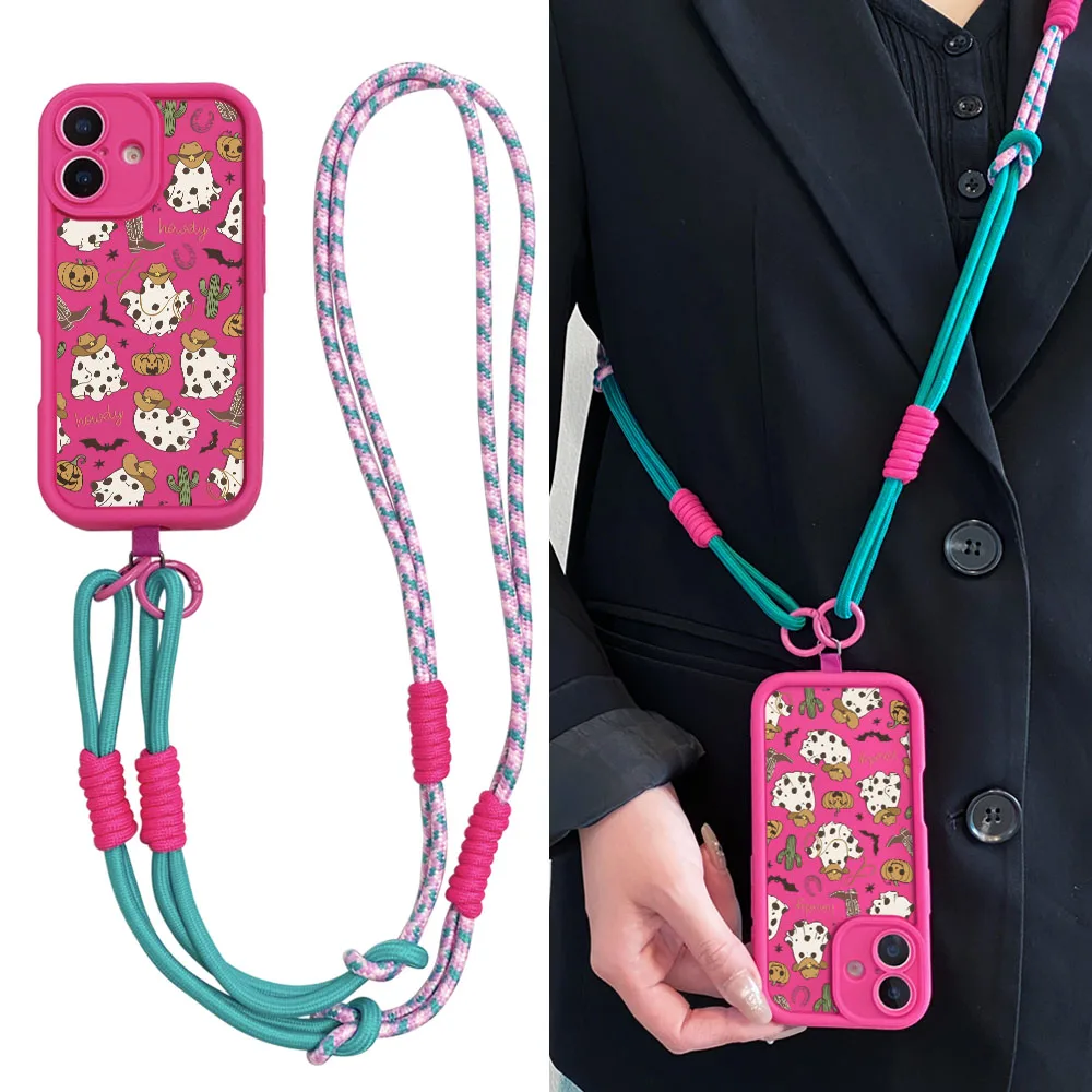 Ypm5Crossbody الحبل طويل RopeCase ل Xiaomi Poco F7 X7 M7 X6 F6 M6 F5 X5 X3 Pro C65 C75 C71 هالوين المعصم سلسلة غطاء الهاتف