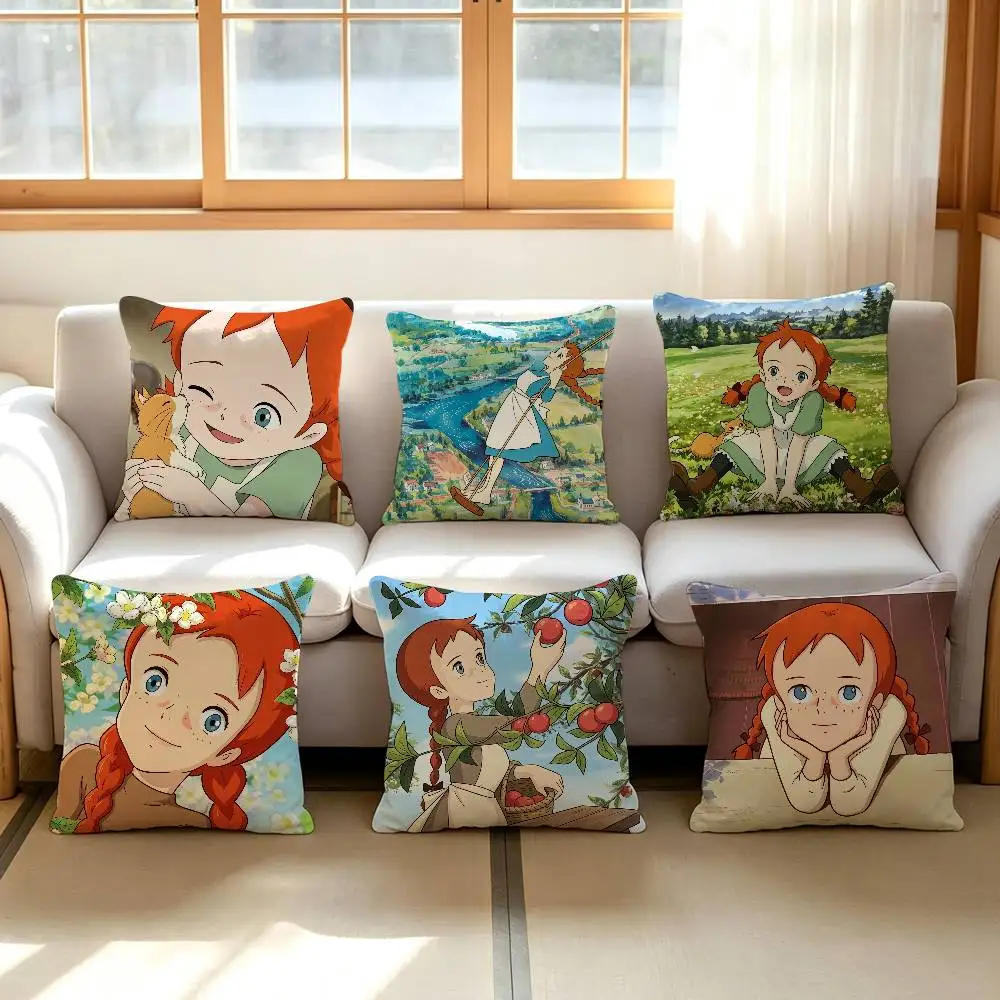 Cartoon Manga Anume A-Anne of Green Gables Fashion Decor Pillowcase Throw Cover Pillow Case Cushion For Living Room Home Decor