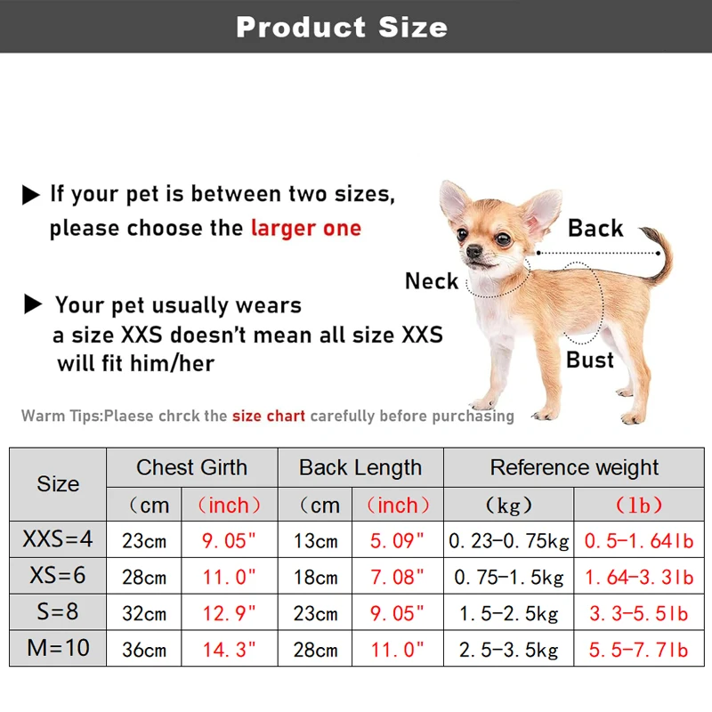 Chihuahua Coat Dog Sweater for Small Dogs Teacup Dog Clothes for Puppies Kitten Pet Puppy Cat Clothing Warm Winter Clothes