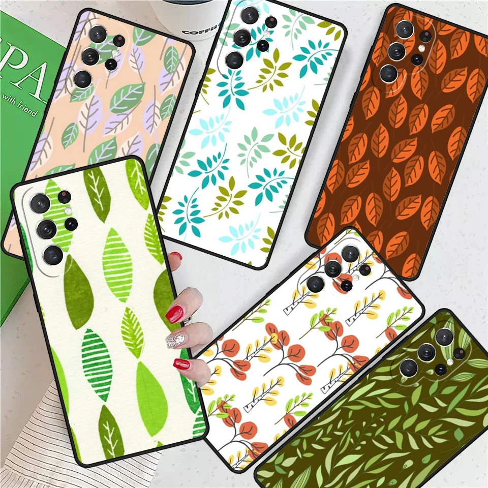 

Leafy Green Pattern Cute For Samsung Galaxy S24 Ultra S21 S22 S8 S9 S10E Note 10 20 Plus FE S23 Phone case Cover