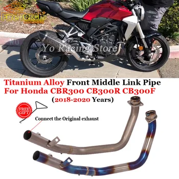 For Honda slip on cbcb300r 2018 2019 2020 motorcycle exhaust system modified titanium alloy front middle link pipe