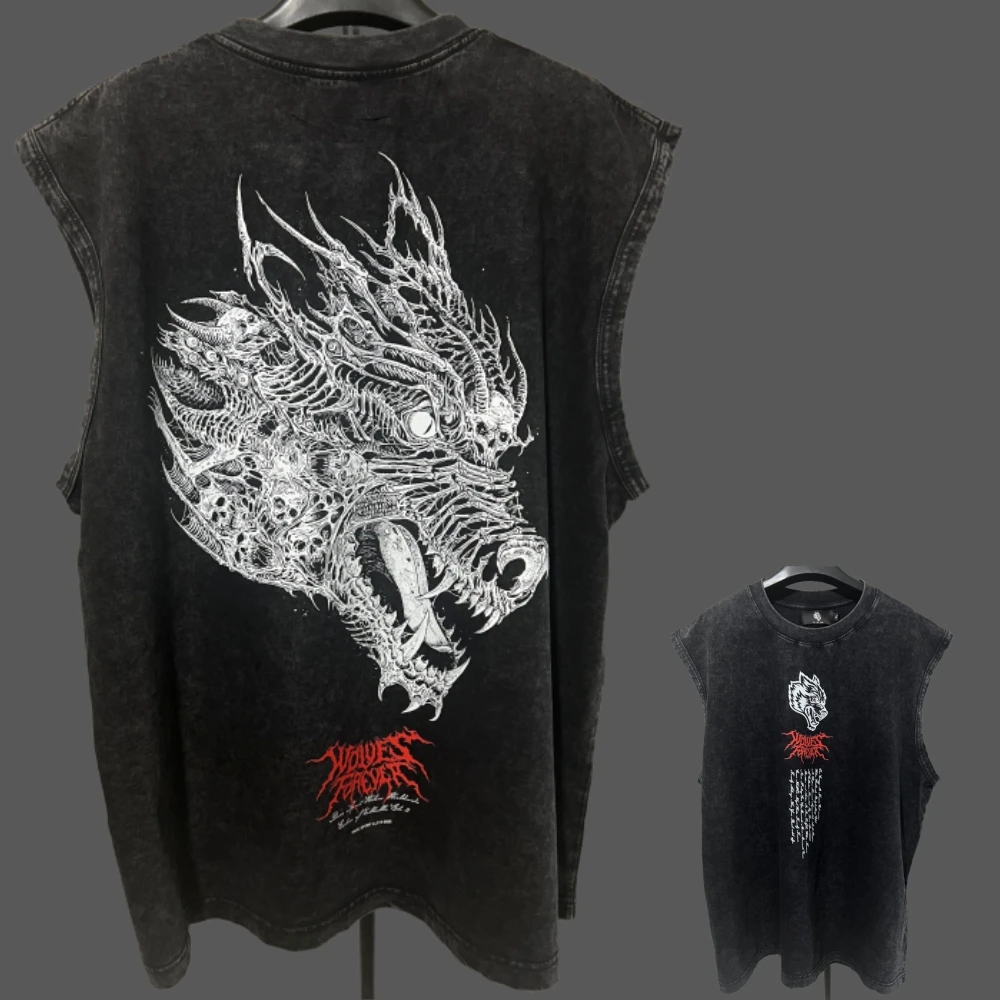 الصيف القطن الرجال غسلها القطن تانك القمم العضلات الصالة الرياضية أكمام تجريب تي شيرت صدرة للجري الشاطئ فضفاض تيز Y2k الملابس