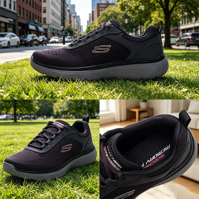 Skechers Geno Men Non Slip Cushion Sneakers Lightweight Athletic Walking Running Gym Shoes 8790360-BLK