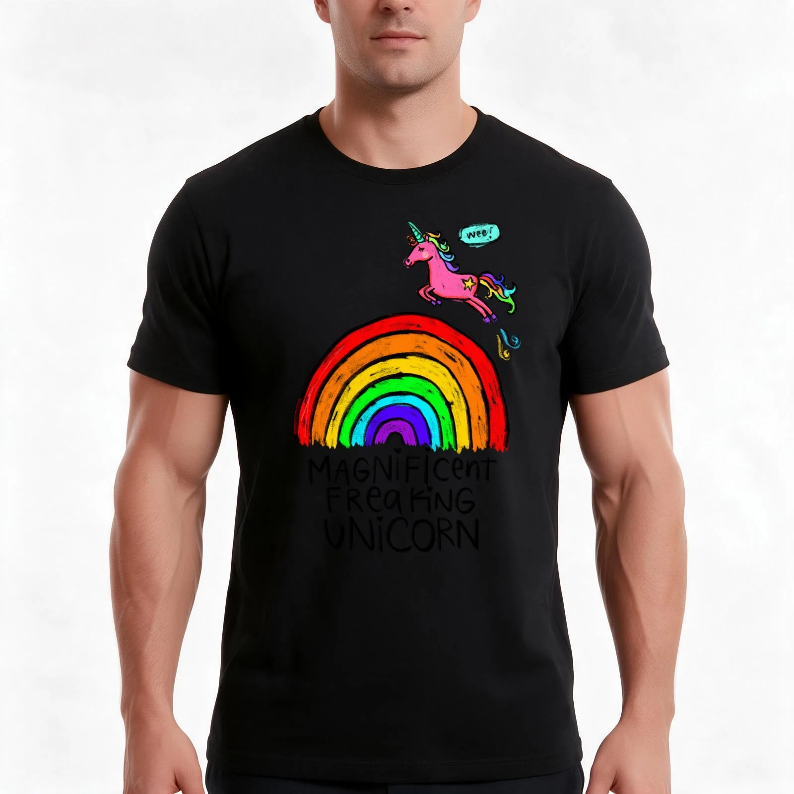 Magnificent Freaking Unicorn T-Shirt Summer Casual Cotton Tee Oversized Streetwear Tops Vintage Graphic Print 100% Cotton