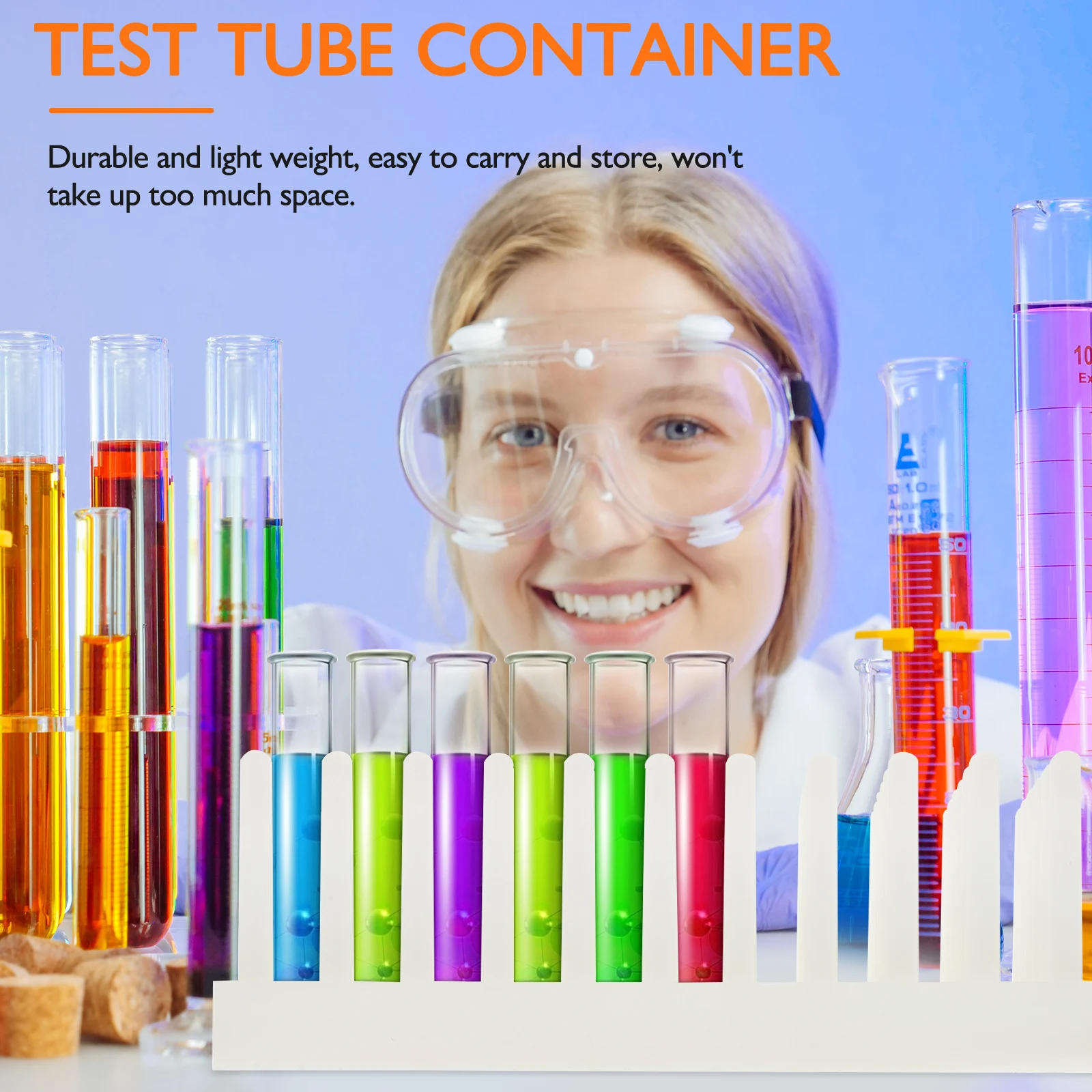 

66 pcs Test Tube Rack Plastic Lightweight 66 Places White Multi Functional Laboratory Holder Drying Stand Glass