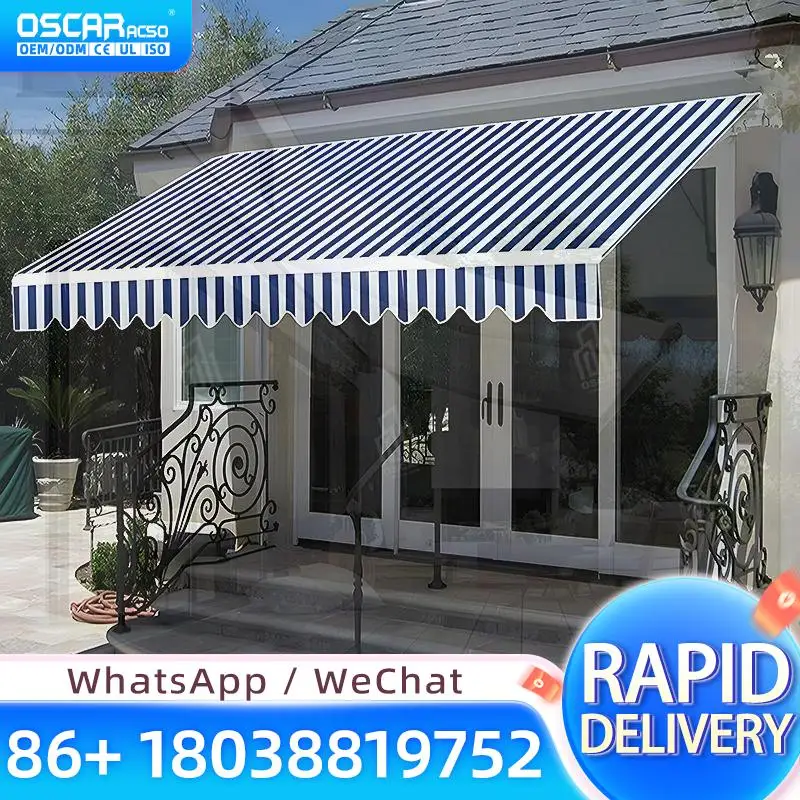 Heavy Duty Retractable Arm Semi Cassette Awning for European Doors Windows Patio Veranda Exterior Shading Shelter Retractable Aw