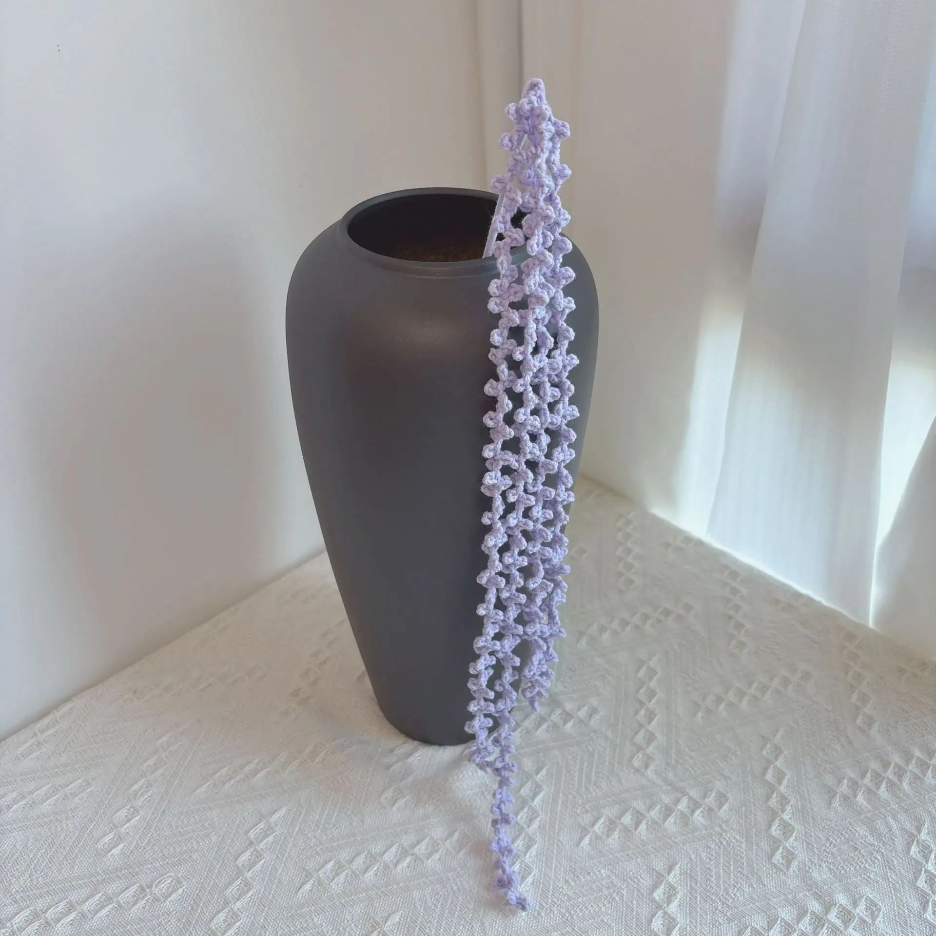 Gehäkelte Wisteria-Quaste, hübsche gestrickte Blume zum Aufhängen, handgewebte Quastenblume, Hochzeits- und Partydekoration, Foto-Requisite – Detail 4