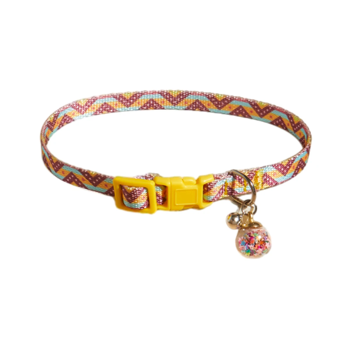 Charm- und Glockenhalsband mit buntem Graffiti-Druck, verstellbares Haustierhalsband, neues Design, modischer Halsring für Katzen und Hunde, Anti-Flucht-Schlaufe – Detail 12