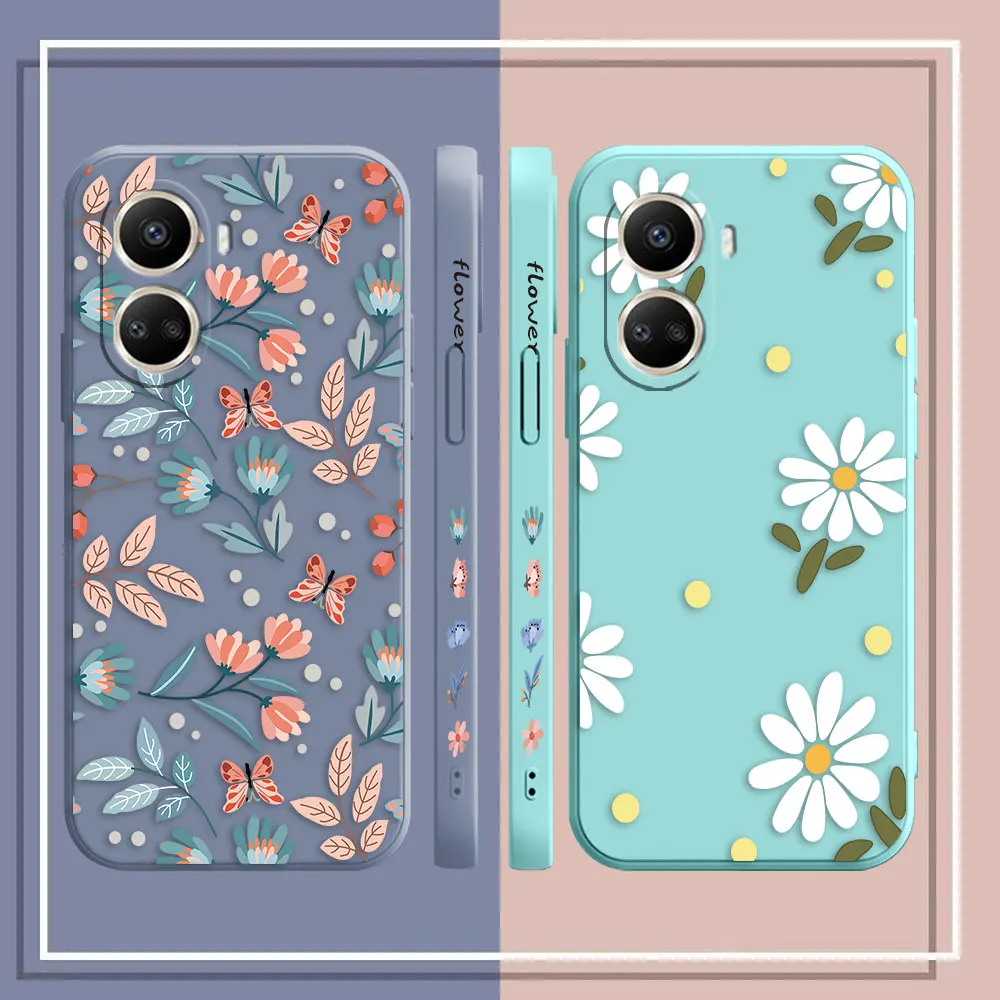 Printed Chrysanthemum Phone Case For Huawei NOVA 9 8 7 6 5I 5 4 3 3I 2 SE Y70 Y7 Y9 2019 PRO PLUS 5G Silicone Case Funda Shell