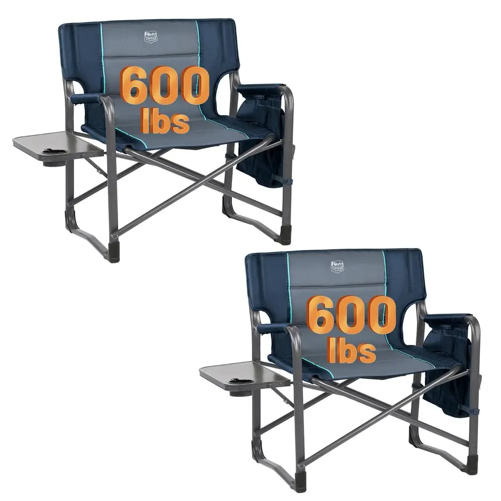 

XXL Upgraded Oversized Directors Chairs Foldable Side Table, Detachable Side Pocket, Heavy Duty Folding Camping Chair up, Custom